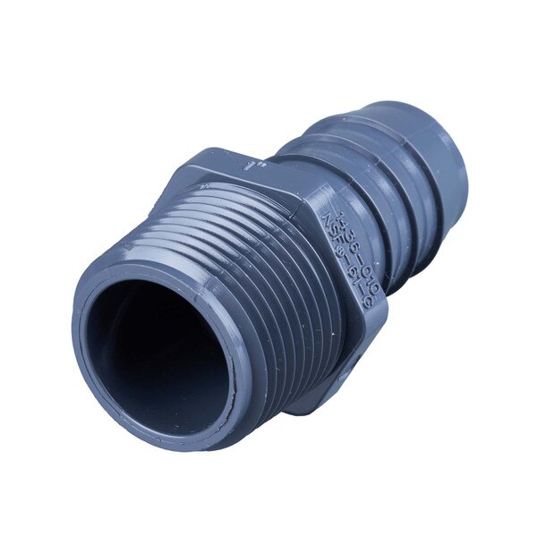 1" MNPT x 1" hose bard PVC fitting